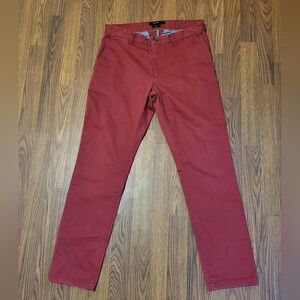 Burton of London Women’s Red Trousers W32 L29 Vintage Chic Slim Fit Pants C42